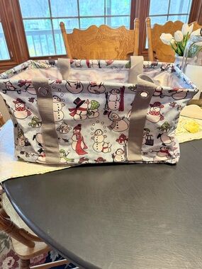 Thirty-one Snow Daze medium utility tote, snowmen, snowman
